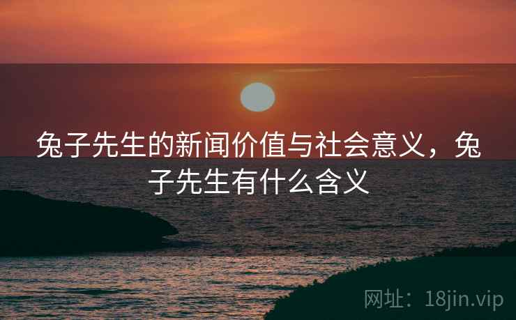 兔子先生的新闻价值与社会意义，兔子先生有什么含义