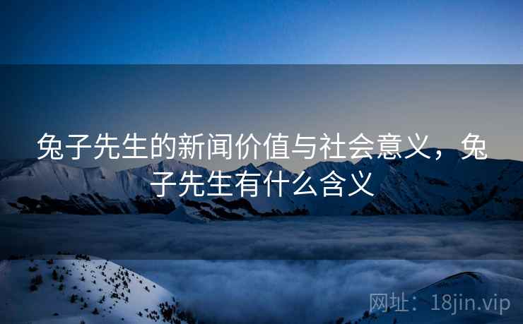 兔子先生的新闻价值与社会意义，兔子先生有什么含义